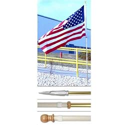 Message Display Flagpole Kit - NO FLAG - 8ft Brass Pole