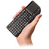 DBTech Mini Wireless Bluetooth Keyboard - Compatible with Apple iPad, PC, and Mac - Features Built-in Touchpad Mouse, Backlit Display and Laser Pointer