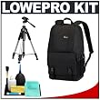Lowepro Fastpack 200 Backpack Digital SLR Camera Case (Black) + Tripod + Accessory Kit for Canon Rebel T3, T3i, T1i, T2i, EOS 60D, 5D, 7D, Nikon D3000, D3100, D5000, D5100, D7000, D300s, Olympus Evolt E-5, E-30, E-620 & Sony Alpha A560, A580, A33, A35, A55