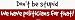 Don't be stupid We have politicians for that! Large Bumper Sticker