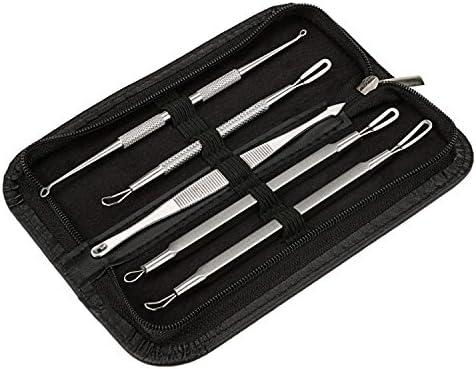 SUEMA® Blackhead Blemish Remover Kit Set, 5 Professional Surgical Extractor, 100% Surgical Quality Stainless Steel Excellent Cure for Pimples Blackheads Comedones Acne Treatment and Facial Impurities