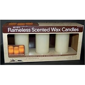 Set of 3 Flameless Scented Wax Candles (Vanilla)