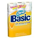 Charmin Basic Bathroom Tissue, Big Rolls, 1-Ply, 12 rolls