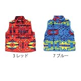 【SiShuNon/シシュノン】ZIPフリースベスト　 ネイティブ柄 90 7 ブルー
