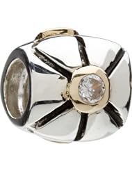Authentic Chamilia Round White CZ Center Charm - Retired