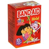 Band-Aid Assorted Sizes Adhesive Bandages, Dora the Explorer, 25-Count Boxes (Pack of 8)
