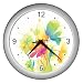 Silver Wall Clock of Watercolor Floral