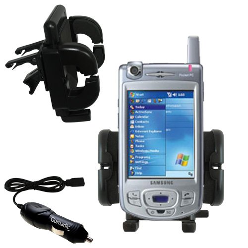 Samsung SGH-i700 Auto Vent Holder with Car Charger - Uses Gomadic TipExchange
