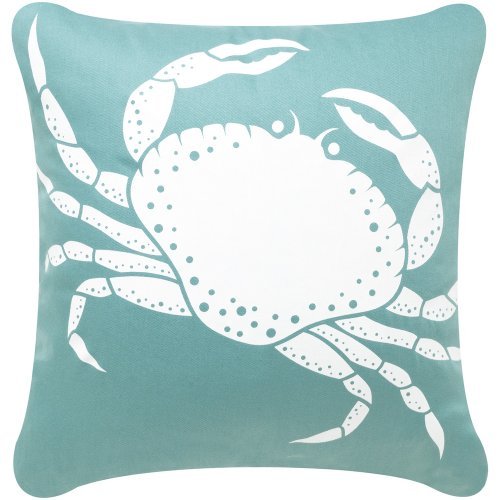 loveloveu Green Crab Modern Decorative Organic Cotton Square Throw Pillow Cover, 18 by 18-Inch, Aqua Blue