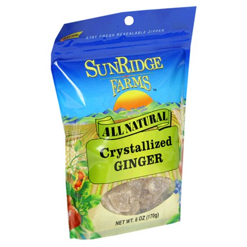 Sunridge Farms Crystallized Ginger, 6-Ounce Bags (Pack of 12)