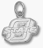 Oklahoma State Cowboys New Block O State 3/8 Charm - Sterling Silver Jewelry