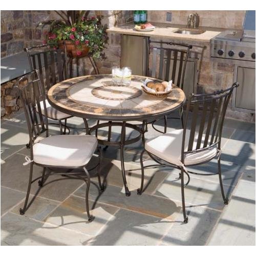 Compass 48 Inch Round Dining Table Set