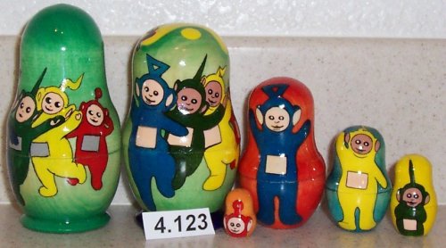 Russian Nesting Doll Teletubbies 5 Pc / 4 in #4.123
