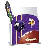 Minnesota Vikings Stationery Desk Caddy with Matching Ballpoint Grip Pen - NFL (12019-QUP)