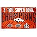 WinCraft Denver Broncos 3 Time Super Bowl Champions Flag