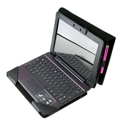 Evecase Transformer Infinity Pad TF700 Housse etui en cuir compatible avec tablette ou tablette+clavier - Noir Pour Asus EeePad Transformer Infinity Pad TF700 TF700T 10.1 Android Tablette PC