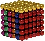Magnicube Magnet Balls Birthday Edition {Yellow, Purple, Green, Pink, Orange, Blue, Red} 216 Piece Magnetic Puzzle (Tin Gift Set)