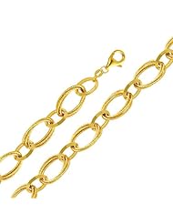 14K Yellow Gold Fashion Link Bracelet with Lobster Claw Clasp - 8" Inches