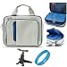 Silver and Blue Durable Pinn Messenger Carrying Bag with Removable Shoulder Strap for ASUS Transformer Prime Android 10.1-inch Tablet + Headrest Tablet Mount + SumacLife TM Wisdom*Courage Wristband