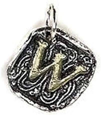 Wax Insignia Brass Silver Plated Wax Seal Charm Roycroft Pendant Initial "W"
