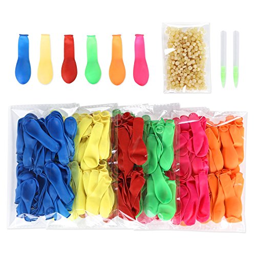 600 PCS Water Balloons Refill Kit for Used Straws - 6 Assorted colors New Version Rubber Bands - Refill Bunch of Balloons in a Flash by Lizber