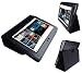 HappyZone - (Black) Portfolio Leather Case Cover with Built In Stand for Sony Tablet S 9.4-Inch Wi-Fi 16GB/32GB