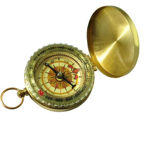 Finejo Delicate Brass Pocket Watch Style Outdoor Camping Compass