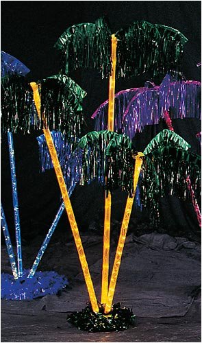 Green Lighted Palm Trees