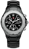 Michele Woman's MWW12B000002 Tahitian Large Ceramic Black Diamond Watch