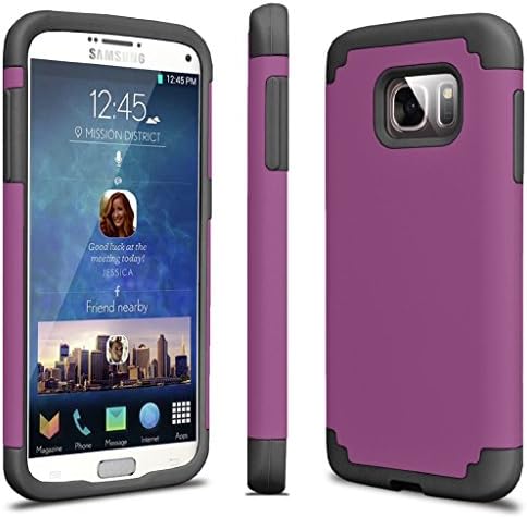 Galaxy S7 Case, Viitop Shock Absorbing Hybrid Rubber Plastic Impact Defender Rugged Slim Hard Case Cover Shell For Samsung Galaxy S7 S VII G930 GS7 All Carriers [Purple/Black]