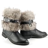 Produkt-Bild: JANE KLAIN Damen Winter Schlupf-Stiefelette, Fellbesatz, gef&uuml;ttert, schwarz