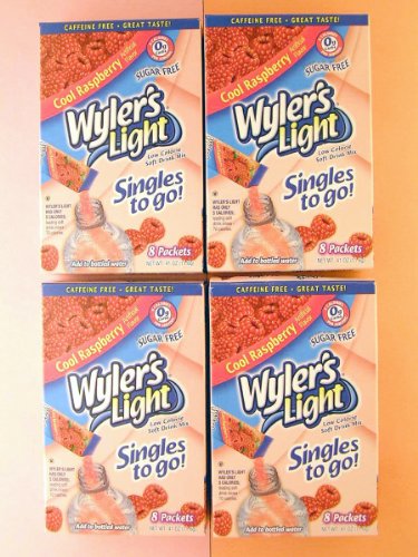 Wyler's Light Cool Raspberry Singles to Go (8 packets each box) FOUR BOXES