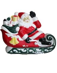 Home: Empire Vintage Lighted Santa Claus & Sleigh Blow Mold 10 Inches Tall - Empire
