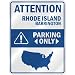 ATTENTION  BARRINGTON PARKING ONLY  PARKING SIGN USA CITY RHODE ISLAND