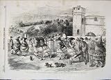 1856 Its Raining Ladies Dogs Run For Cover Old Print