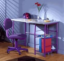 Study Center Student Computer Desk in Purple/Gray By Studio RTA Furniture