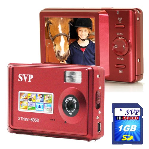 SVP XThinn-8068 Rosy Red 8MP Digital Camera with 2.4