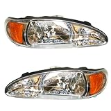 97-02 Ford Escort Mercury Tracer Headlights Headlamps Head Lights Lamps Pair Set by Aftermarket