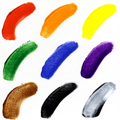 Set of Nine Finger Paint Colors