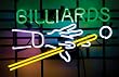 Billiards Hands and Cues Neon Sign
