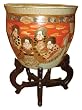 Gold filigree Chinese Immortals fishbowl - porcelain