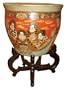 Gold filigree Chinese Immortals fishbowl - porcelain