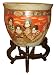 Gold filigree Chinese Immortals fishbowl - porcelain