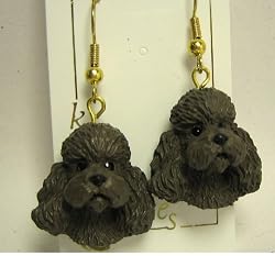 Poodle Chocolate - Dog Figurine Jewelry Earrings
