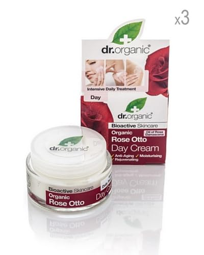 Dr Organic Set 3 Pezzi Crema Viso Giorno Rosa Ottomana 50 ml cad.