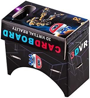 Wecharger 45mm Focal Length Virtual Reality Google Cardboard with Printed Instructions and Easy to Follow Numbered Tabs-Perfect fit for Samsung Galaxy Note 4 and Note 3,iPhone6 and iPhone6 PLUS-large Black Robot