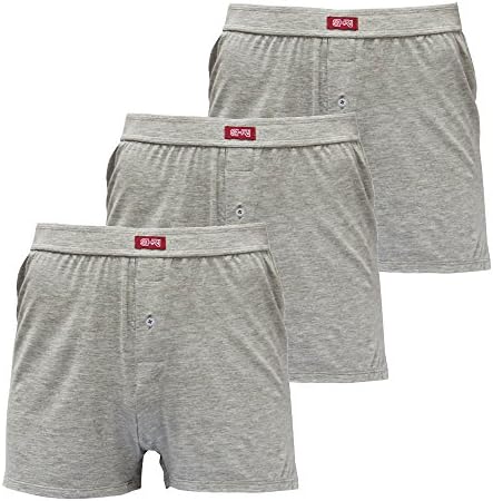SHRI Men's Micro Modal Tagless Woven Comfort Underwear Boxer Shorts Brief Pack of 3, Light Grey, XL