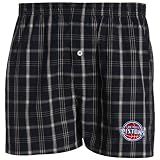 NCAA Detroit Pistons Navy Blue Plaid Genuine Boxer Shorts (Large)