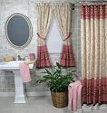 Victorian Mauve and Burgundy Fabric Shower Curatin & Bathroom Window Curtain