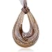Golden White Speckles Tan Droplet Murano Pendant Valentine Days Gift